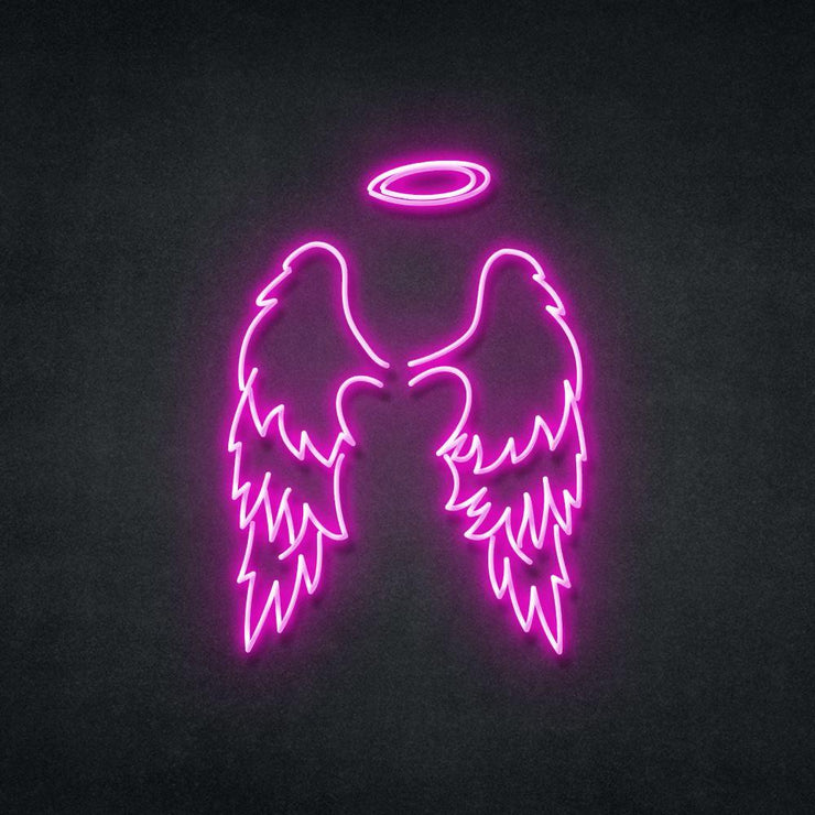Angel Wings Neon Sign Neonspace 100cm Pink 