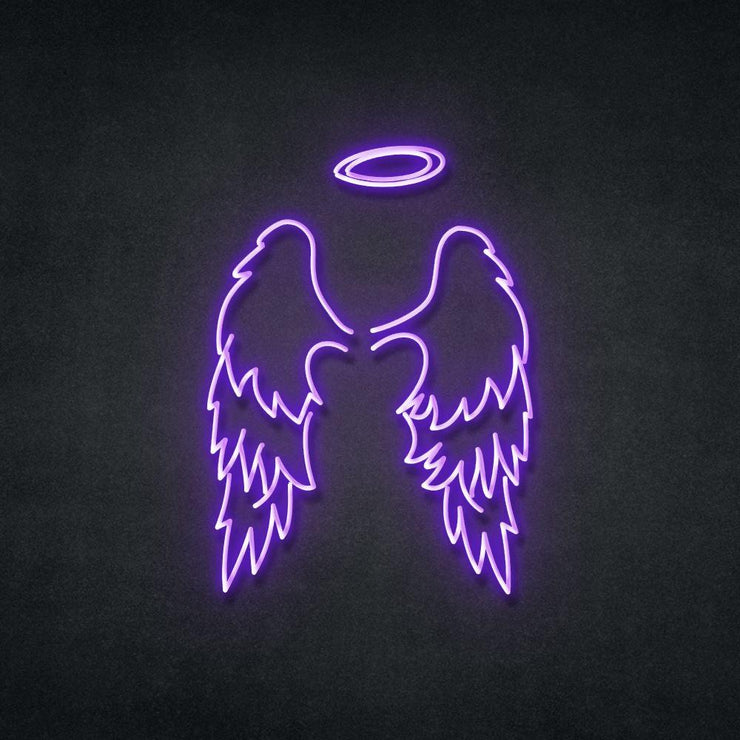 Angel Wings Neon Sign Neonspace 100cm Purple 