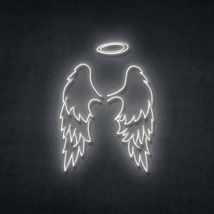 Angel Wings Neon Sign Neonspace 100cm White 