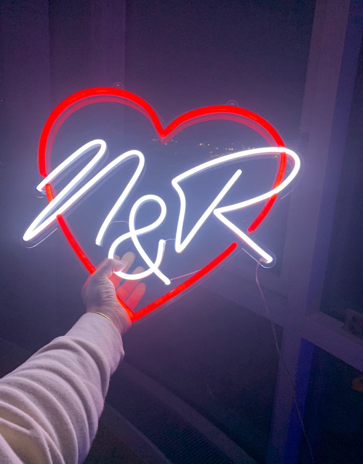 Initial Heart Neon Sign NeonSpace 