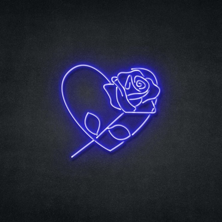 Rose In Heart Neon Sign Neonspace 